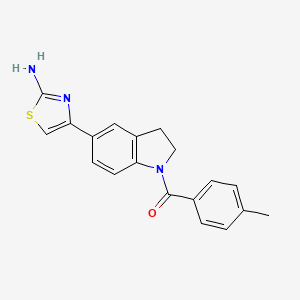 molecular formula C19H17N3OS B12300479 (5-(2-Aminothiazol-4-yl)indolin-1-yl)(p-tolyl)methanone 