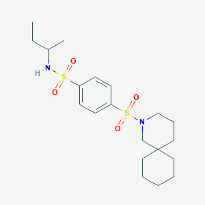 molecular formula C20H32N2O4S2 B1230048 4-(2-azaspiro[5.5]undecan-2-ylsulfonyl)-N-butan-2-ylbenzenesulfonamide 