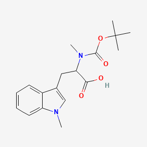 molecular formula C18H24N2O4 B12300485 3-(1-Methylindol-3-yl)-2-[methyl-[(2-methylpropan-2-yl)oxycarbonyl]amino]propanoic acid 