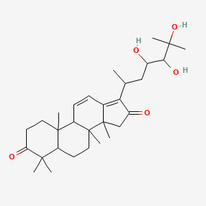 molecular formula C30H46O5 B12300492 3a,3b,6,6,9a-pentamethyl-1-(4,5,6-trihydroxy-6-methylheptan-2-yl)-3H,4H,5H,5aH,8H,9H,9bH-cyclopenta[a]phenanthrene-2,7-dione 