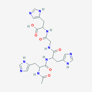 molecular formula C22H28N10O6 B12300552 Ac-DL-His-DL-His-Gly-DL-His-OH 