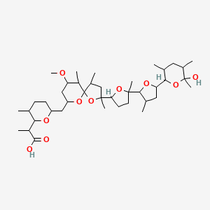 2-[6-[[2-[5-[5-(6-Hydroxy-3,5,6-trimethyloxan-2-yl)-3-methyloxolan-2-yl]-5-methyloxolan-2-yl]-7-methoxy-2,4,6-trimethyl-1,10-dioxaspiro[4.5]decan-9-yl]methyl]-3-methyloxan-2-yl]propanoic acid