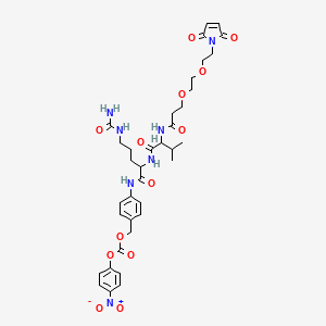 {4-[(2S)-5-(carbamoylamino)-2-[(2S)-2-(3-{2-[2-(2,5-dioxo-2,5-dihydro-1H-pyrrol-1-yl)ethoxy]ethoxy}propanamido)-3-methylbutanamido]pentanamido]phenyl}methyl 4-nitrophenyl carbonate