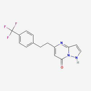 molecular formula C15H12F3N3O B12300567 5-(4-(Trifluoromethyl)phenethyl)pyrazolo[1,5-a]pyrimidin-7-ol 