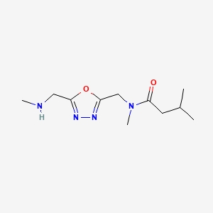 molecular formula C11H20N4O2 B12300569 N,3-dimethyl-N-((5-((methylamino)methyl)-1,3,4-oxadiazol-2-yl)methyl)butanamide 