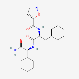 molecular formula C21H32N4O4 B12300576 N-[(2S)-1-[[(1S)-2-amino-1-cyclohexyl-2-oxoethyl]amino]-3-cyclohexyl-1-oxopropan-2-yl]-1,2-oxazole-5-carboxamide 