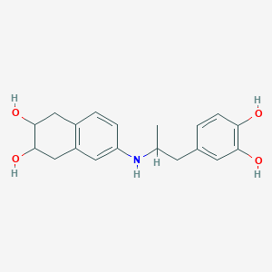 molecular formula C19H23NO4 B12300580 6-[1-(3,4-Dihydroxyphenyl)propan-2-ylamino]tetralin-2,3-diol 