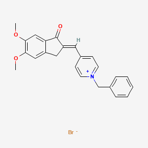 (E)-1-Benzyl-4-((5,6-dimethoxy-1-oxo-1,3-dihydro-2H-inden-2-ylidene)methyl)pyridin-1-ium bromide