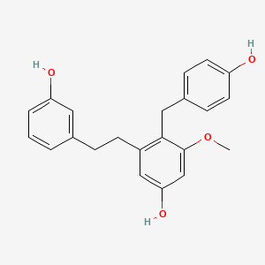 molecular formula C22H22O4 B12300603 3',5-Dihydroxy-2-(4-hydroxybenzyl)3-methoxybibenzyl 