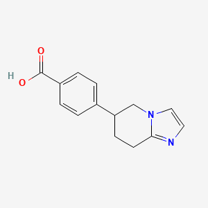 molecular formula C14H14N2O2 B12300635 4-(5,6,7,8-Tetrahydroimidazo[1,2-a]pyridin-6-yl)benzoic acid 