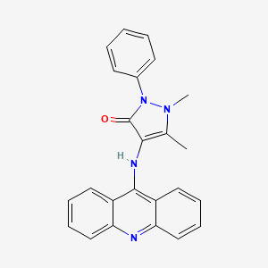 molecular formula C24H20N4O B1230065 4-(9-Acridinylamino)-1,5-dimethyl-2-phenyl-3-pyrazolone 