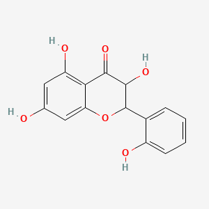 molecular formula C15H12O6 B12300665 3,5,7-Trihydroxy-2-(2-hydroxyphenyl)-2,3-dihydrochromen-4-one 