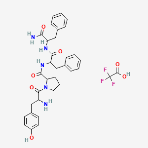 molecular formula C34H38F3N5O7 B12300667 H-DL-Tyr-DL-Pro-DL-Phe-DL-Phe-NH2.TFA 