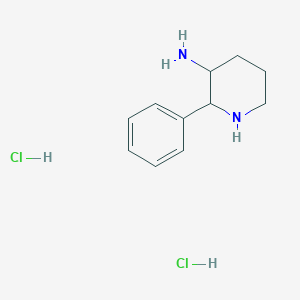 molecular formula C11H18Cl2N2 B12300676 rel-(2R,3R)-2-Phenylpiperidin-3-amine dihydrochloride 