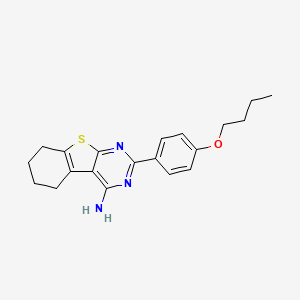 molecular formula C20H23N3OS B12300695 2-(4-Butoxyphenyl)-5,6,7,8-tetrahydrobenzo[4,5]thieno[2,3-d]pyrimidin-4-amine 