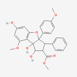 methyl 1,6,8b-trihydroxy-8-methoxy-3a-(4-methoxyphenyl)-3-phenyl-2,3-dihydro-1H-cyclopenta[b][1]benzofuran-2-carboxylate