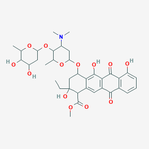 methyl 4-[5-(4,5-dihydroxy-6-methyloxan-2-yl)oxy-4-(dimethylamino)-6-methyloxan-2-yl]oxy-2-ethyl-2,5,7-trihydroxy-6,11-dioxo-3,4-dihydro-1H-tetracene-1-carboxylate