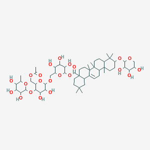 [6-[[6-(Acetyloxymethyl)-3,4-dihydroxy-5-(3,4,5-trihydroxy-6-methyloxan-2-yl)oxyoxan-2-yl]oxymethyl]-3,4,5-trihydroxyoxan-2-yl] 2,2,6a,6b,9,9,12a-heptamethyl-10-(3,4,5-trihydroxyoxan-2-yl)oxy-1,3,4,5,6,6a,7,8,8a,10,11,12,13,14b-tetradecahydropicene-4a-carboxylate