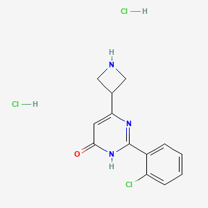 molecular formula C13H14Cl3N3O B12300749 6-(Azetidin-3-yl)-2-(2-chlorophenyl)pyrimidin-4-ol dihydrochloride 