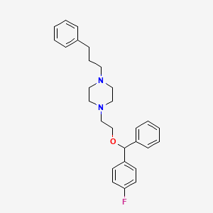 molecular formula C28H33FN2O B12300789 1-(2-((4-Fluorophenyl)phenylmethoxy)ethyl)-4-(3-phenylpropyl)piperazine CAS No. 76778-24-0