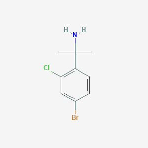 molecular formula C9H11BrClN B12300817 2-(4-Bromo-2-chlorophenyl)propan-2-amine 