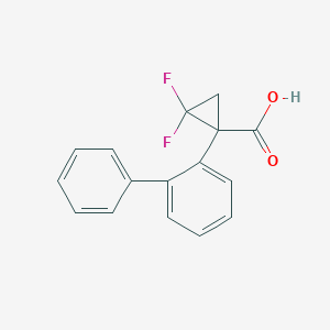 molecular formula C16H12F2O2 B12300832 1-([1,1'-Biphenyl]-2-yl)-2,2-difluorocyclopropane-1-carboxylic acid 