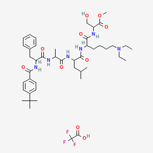 methyl 2-[[2-[[2-[2-[[2-[(4-tert-butylbenzoyl)amino]-3-phenylpropanoyl]amino]propanoylamino]-4-methylpentanoyl]amino]-6-(diethylamino)hexanoyl]amino]-3-hydroxypropanoate;2,2,2-trifluoroacetic acid