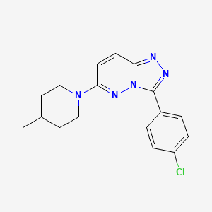 molecular formula C17H18ClN5 B12300865 3-(4-Chlorophenyl)-6-(4-methylpiperidin-1-yl)-[1,2,4]triazolo[4,3-b]pyridazine CAS No. 6429-61-4