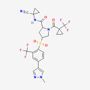 N-(1-cyanocyclopropyl)-4-[4-(1-methylpyrazol-4-yl)-2-(trifluoromethyl)phenyl]sulfonyl-1-[1-(trifluoromethyl)cyclopropanecarbonyl]pyrrolidine-2-carboxamide