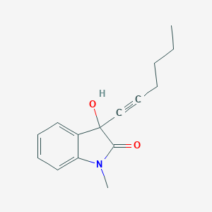 molecular formula C15H17NO2 B123009 1-Methyl-3-(1-hexynyl)-3-hydroxy-2-indolinone CAS No. 149916-73-4