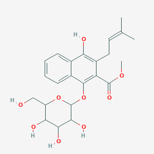 1,4-Dihydroxy-2-carbomethoxy-3-prenylnaphthalene-1-O-beta-glucopyranoside