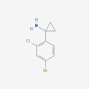 molecular formula C9H9BrClN B12300927 1-(4-Bromo-2-chlorophenyl)cyclopropan-1-amine 