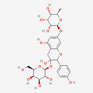 4H-1-Benzopyran-4-one, 7-[(6-deoxy-alpha-L-mannopyranosyl)oxy]-3-(beta-D-glucopyranosyloxy)-5-hydroxy-2-(4-hydroxyphenyl)-