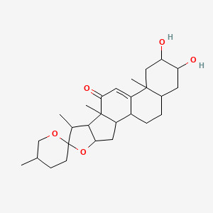 molecular formula C27H40O5 B12300934 (25R)-2alpha,3beta-Dihydroxy-5alpha-spirost-9(11)-en-12-one 