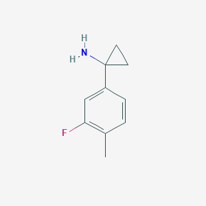 molecular formula C10H12FN B12300940 1-(3-Fluoro-4-methylphenyl)cyclopropan-1-amine 