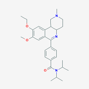 molecular formula C29H39N3O3 B12300952 4-(9-Ethoxy-8-methoxy-2-methyl-1,2,3,4,4a,10b-hexahydrobenzo[c][1,6]naphthyridin-6-yl)-N,N-di(propan-2-yl)benzamide 