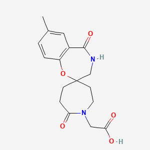 2-(7'-methyl-5',7-dioxo-4',5'-dihydro-3'H-spiro[azepane-4,2'-benzo[f][1,4]oxazepin]-1-yl)acetic acid