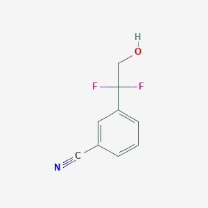 molecular formula C9H7F2NO B12301046 3-(1,1-Difluoro-2-hydroxyethyl)benzonitrile 