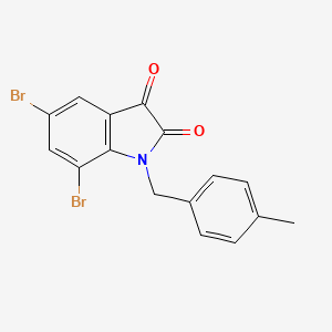 molecular formula C16H11Br2NO2 B1230107 5,7-dibromo-N-(p-methylbenzyl)isatin 