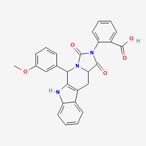 2-[10-(3-methoxyphenyl)-12,14-dioxo-8,11,13-triazatetracyclo[7.7.0.02,7.011,15]hexadeca-1(9),2,4,6-tetraen-13-yl]benzoic acid