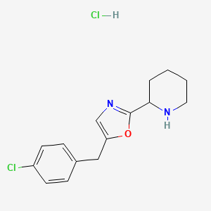 5-(4-Chlorobenzyl)-2-(piperidin-2-yl)oxazole hydrochloride