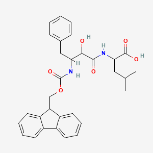 molecular formula C31H34N2O6 B12301196 (2S)-2-[(2S,3R)-3-({[(9H-fluoren-9-yl)methoxy]carbonyl}amino)-2-hydroxy-4-phenylbutanamido]-4-methylpentanoic acid 