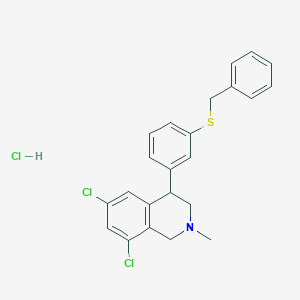 4-(3-benzylsulfanylphenyl)-6,8-dichloro-2-methyl-3,4-dihydro-1H-isoquinoline;hydrochloride