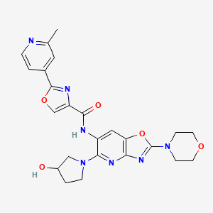 N-[5-(3-hydroxypyrrolidin-1-yl)-2-morpholin-4-yl-[1,3]oxazolo[4,5-b]pyridin-6-yl]-2-(2-methylpyridin-4-yl)-1,3-oxazole-4-carboxamide