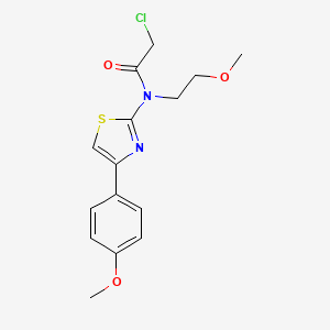 molecular formula C15H17ClN2O3S B12301274 2-chloro-N-(2-methoxyethyl)-N-(4-(4-methoxyphenyl)thiazol-2-yl)acetamide 