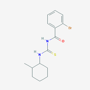 molecular formula C15H19BrN2OS B1230129 2-bromo-N-[[(2-methylcyclohexyl)amino]-sulfanylidenemethyl]benzamide 