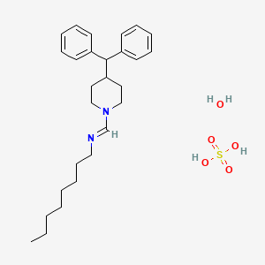 1-(4-benzhydryl-1-piperidyl)-N-octyl-methanimine; sulfuric acid; hydrate