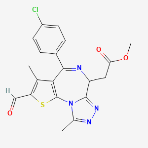 6H-Thieno[3,2-f][1,2,4]triazolo[4,3-a][1,4]diazepine-6-acetic acid,4-(4-chlorophenyl)-2-formyl-3,9-dimethyl-, methyl ester, (6S)-