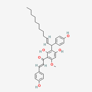 molecular formula C34H40O6 B12301315 (E)-1-[2,4-dihydroxy-3-[(E)-1-(4-hydroxyphenyl)dodec-2-enyl]-6-methoxyphenyl]-3-(4-hydroxyphenyl)prop-2-en-1-one 