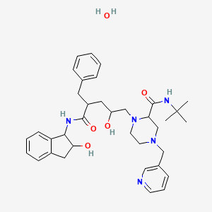 1-[4-benzyl-2-hydroxy-5-[(2-hydroxy-2,3-dihydro-1H-inden-1-yl)amino]-5-oxopentyl]-N-tert-butyl-4-(pyridin-3-ylmethyl)piperazine-2-carboxamide;hydrate